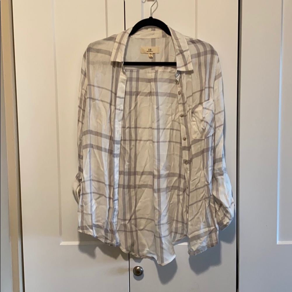 White and grey flannel
